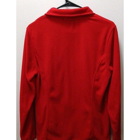 Lands End 1/4 Zip Fleece Pullover RED Womens Medium/Tall WARM COZY Jacket - Picture 8 of 16